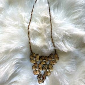 Floral Statement Necklace, Gold